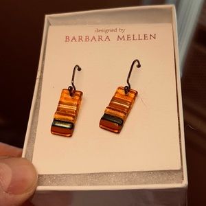Brand new, beautiful orange glass earrings